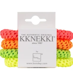 Kknekki Hårelastikker - 4-pak - Pink/Orange/Grøn/Gul