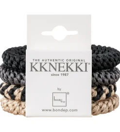 Kknekki Hårelastikker - 4-pak - Sort/Beige/Grå