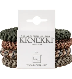 Kknekki Hårelastikker - 4-pak - Green/Brown