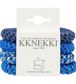 Kknekki Hårelastikker - 4-pak - Blå Glitter