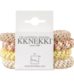 Kknekki Hårelastikker - 4-pak - Hvid/Beige/Gul