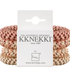Kknekki Hårelastikker - 4-pak - Pink/Beige