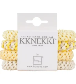 Kknekki Hårelastikker - 4-pak - Yellow/White