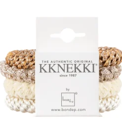 Kknekki Hårelastikker - 4-pak - Brun/Beige/hvid