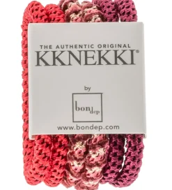 Kknekki Hårelastikker - Slim - 6-pak - Bordeaux/Rosa/Fuchsia