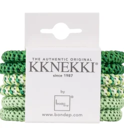 Kknekki Hårelastikker - Slim - 6-pak - Grøn