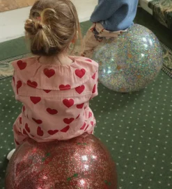 Konges Sløjd Hoppebold m. Håndtag - Glitter - Cherry - 50 cm