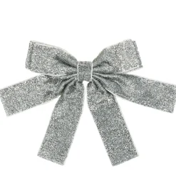 Konges Sløjd Hårsløjfe - 10 cm - Sølv m. Glimmer