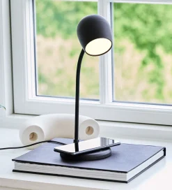 Kreafunk Lampe m. Oplader + Højtaler - Ellie - Sort