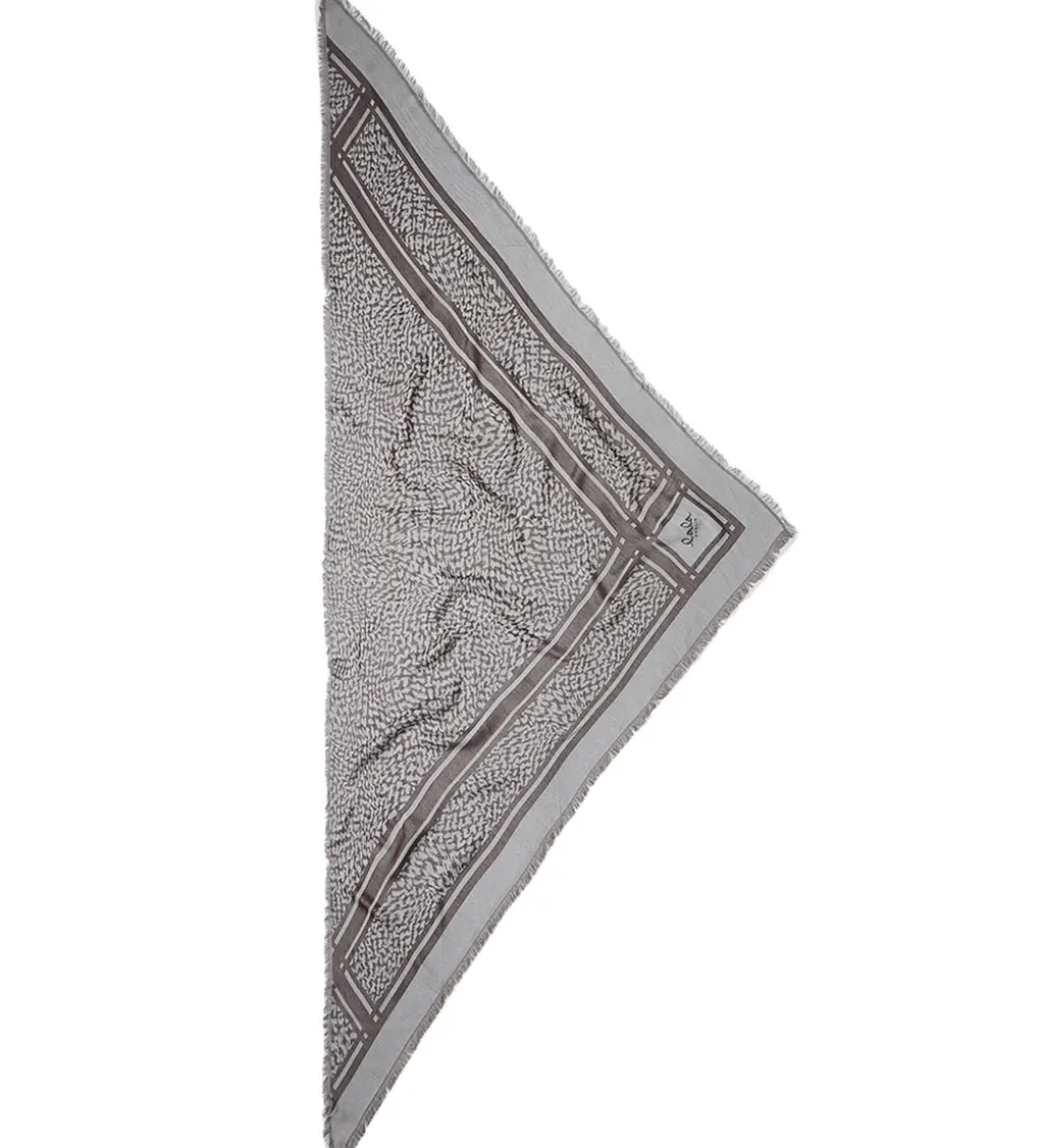 Lala Berlin Tørklæde - Triangle Tilda - Swoosh Light Blue/Brown