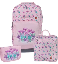 LEGO® Skoletaskesæt - Flowers - Optimo - 20,5 L - Lyserød