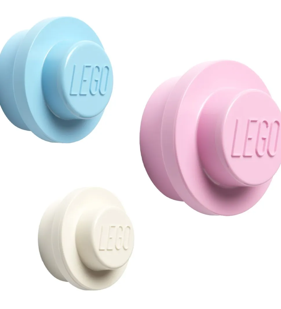 LEGO® Storage Knagerækkesæt - 3 stk - 10/8/5 cm - Hvid/Lyseblå/L