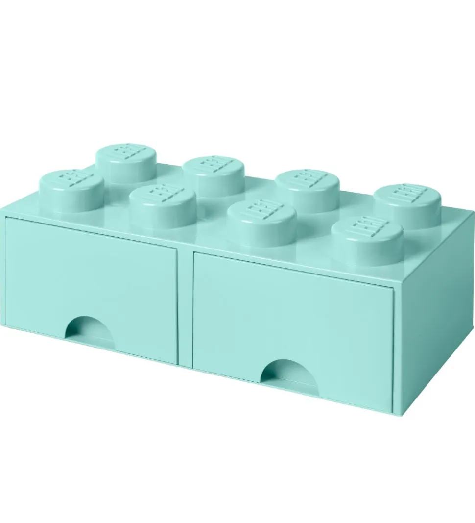 LEGO® Storage Opbevaringsskuffe - 8 Knopper - 50x25x18 - Aquablå