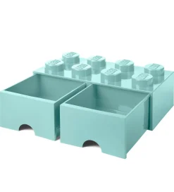 LEGO® Storage Opbevaringsskuffe - 8 Knopper - 50x25x18 - Aquablå