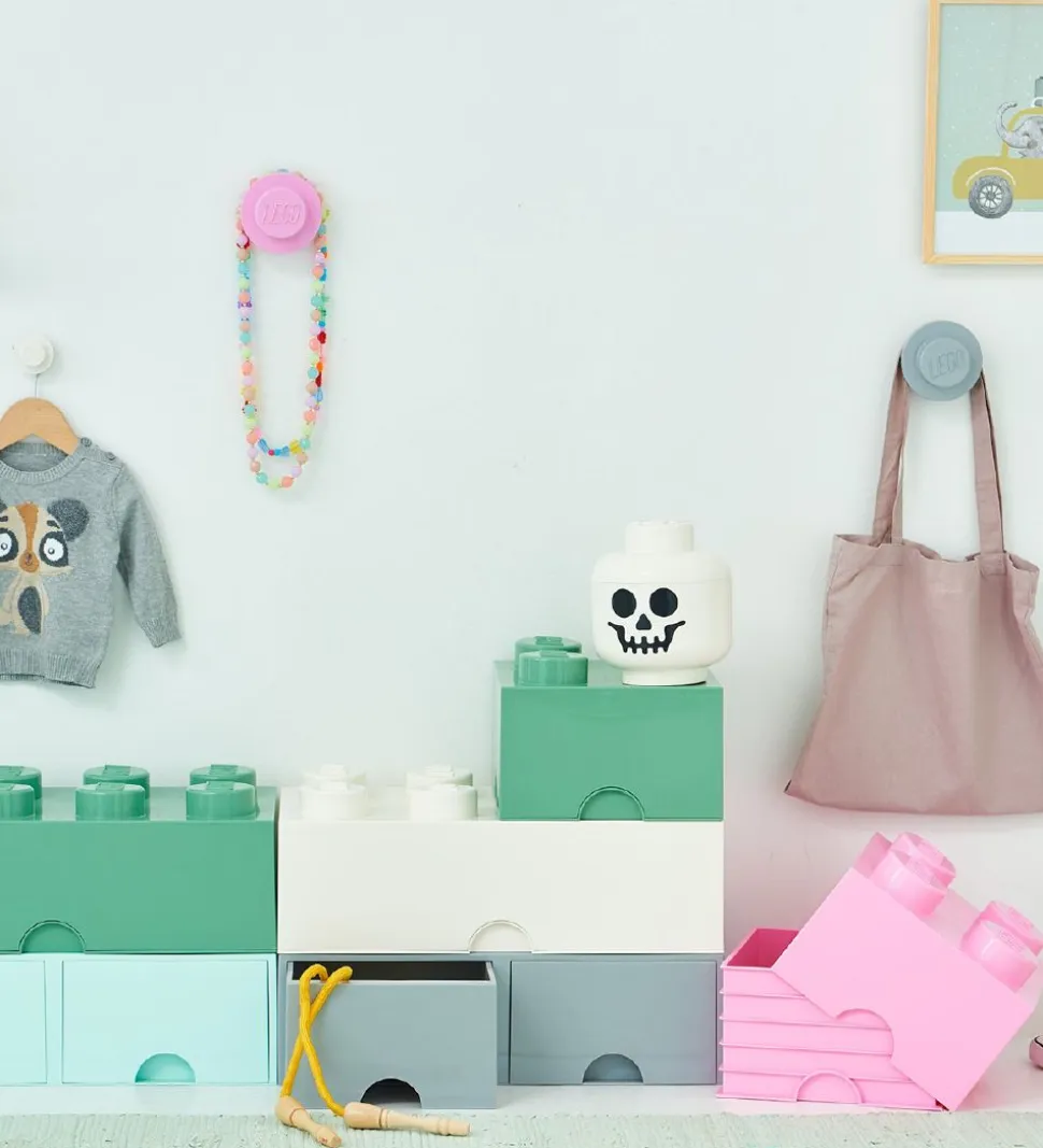 LEGO® Storage Opbevaringsskuffe - 8 Knopper - 50x25x18 - Aquablå