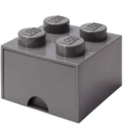 LEGO® Storage Opbevaringsskuffe - 4 Knopper - 25x25x18 - Mørkegr