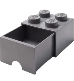 LEGO® Storage Opbevaringsskuffe - 4 Knopper - 25x25x18 - Mørkegr