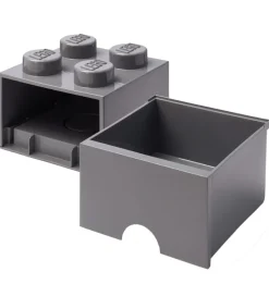 LEGO® Storage Opbevaringsskuffe - 4 Knopper - 25x25x18 - Mørkegr
