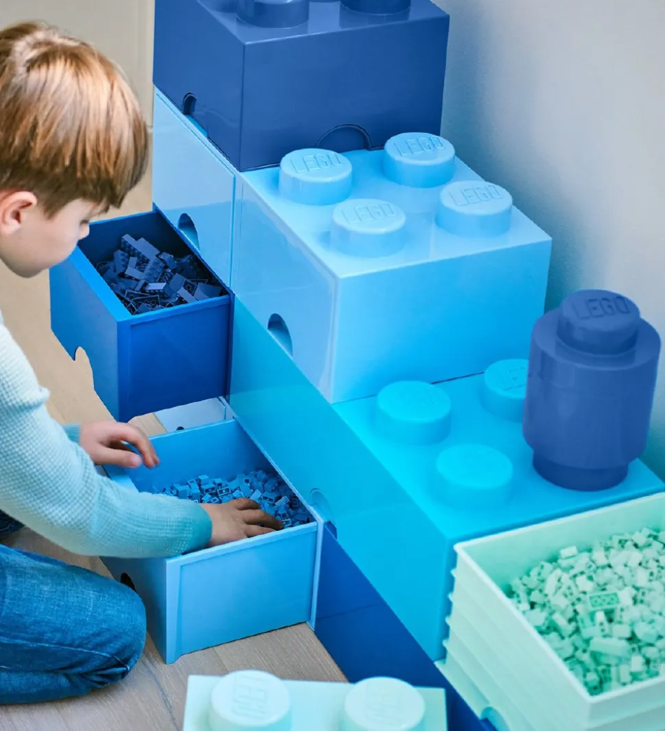 LEGO® Storage Opbevaringsskuffe - 4 Knopper - 25x25x18 - Lyseblå