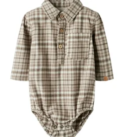 Lil Atelier Skjortebody l/æ - NbmRebel - Sepia Tint