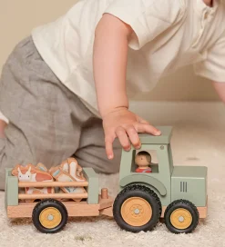 Little Dutch Traktor m. Trailer - Træ - Little Farm