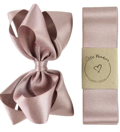 Little Wonders Dåbsbånd m. Sløjfe - Støvet Rosa m. Glimmer