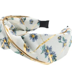 Little Wonders Hårbøjle - Lilje - Hvid Blomstret/Guld