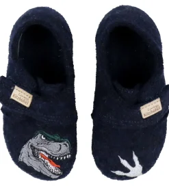 Living Kitzbühel Hjemmesko - Uld - Nachtblau m. T-rex
