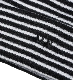 Mads Nørgaard Hue - Strik - Isak Ambas Stripe - Sort/Hvid