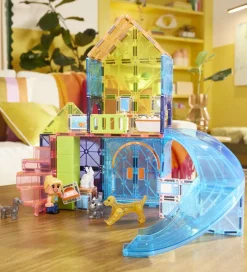 Magna Tiles Magnetsæt - 50 Dele - Pet Playhouse + MicroMAGS