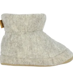 Melton Hjemmesko - Uld - Beige Melange