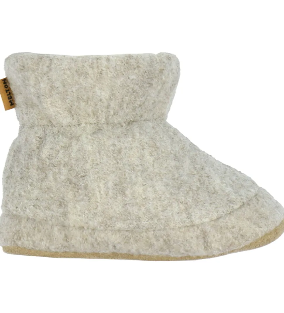 Melton Hjemmesko - Uld - Beige Melange