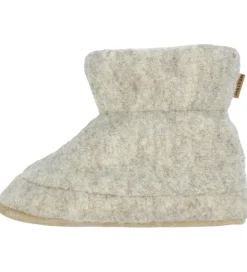 Melton Hjemmesko - Uld - Beige Melange