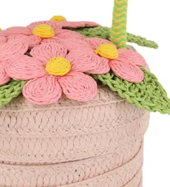 Meri Meri Stråtaske - Blomster - Kurv - 13x18 cm - Rosa