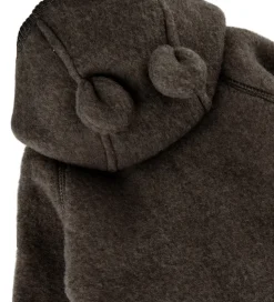 Mikk-Line Køredragt m. Hætte - Uld - Dark Brown Melange