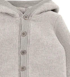 Mikk-Line Køredragt m. Hætte - Uld - Melange Offwhite