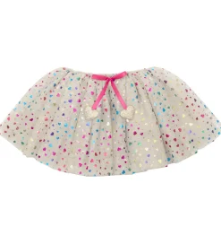 Mimi & Lula Tylskørt - Beige Rainbow Hearts