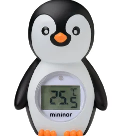 Mininor Badetermometer - Pingvin - Sort/Hvid