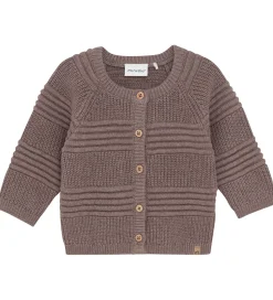 Minymo Cardigan - Strik - Dark Brown Melange