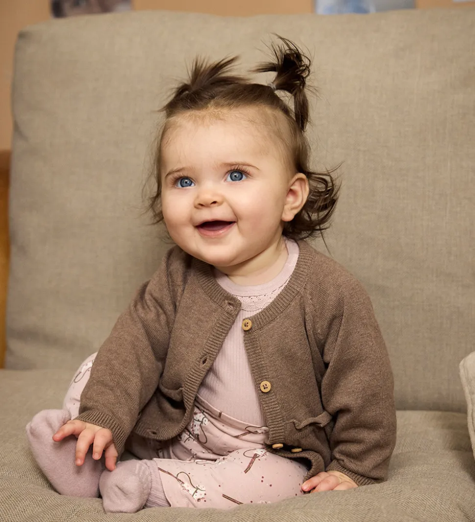 Minymo Cardigan - Strik - Dark Brown Melange