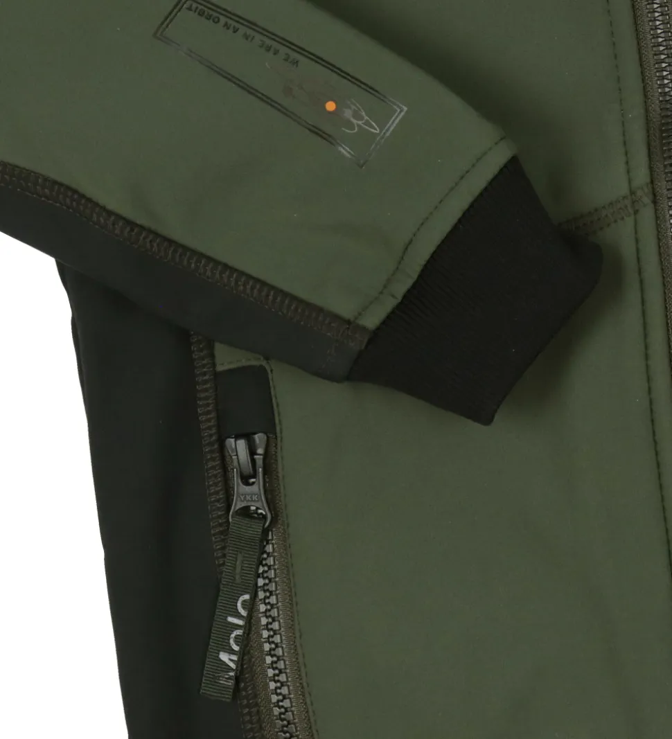 Molo Softshelljakke m. Fleece - Cloudy - Forest Block