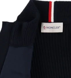 Moncler Cardigan - Uld/Dun - Navy