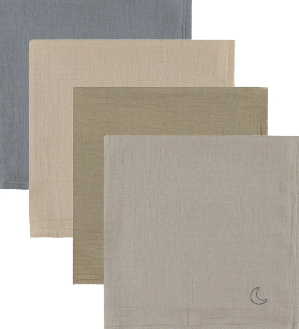 Moonboon Stofbleer - Musselin - 4-pak - Blue Mix