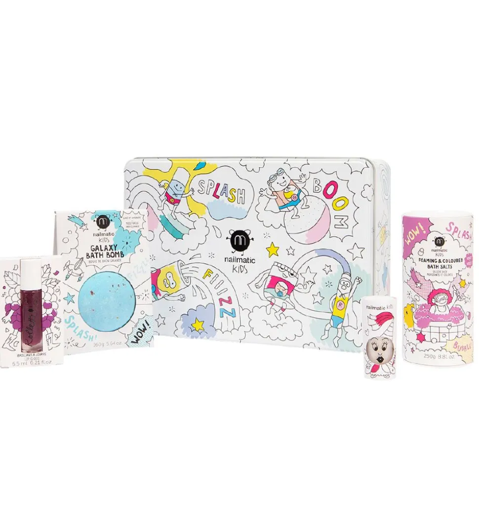 Nailmatic Badesæt - Box m. Badebombe, Neglelak, Lipgloss, Badesa