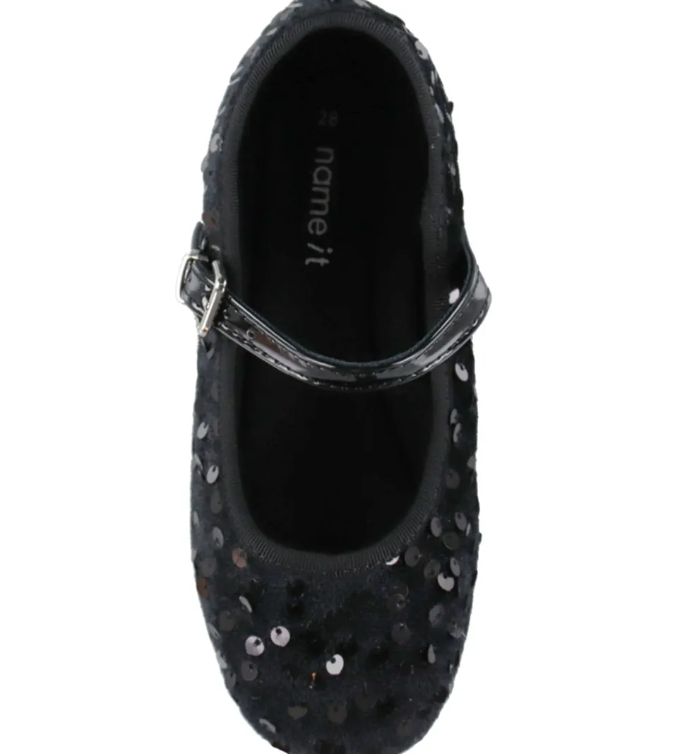 Name It Ballerinasko - NkfRenna - Sort m. Pailletter