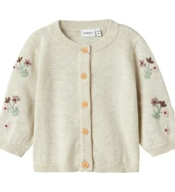 Name It Cardigan - Strik - NbfNussy - Peyote Melange m. Blomster