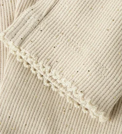 Name It Leggings - Rib - NbfRosally - Cement m. Glimmer