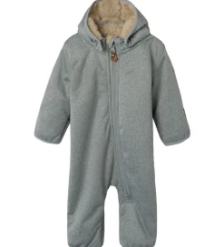 Name It Softshelldragt m. Fleece - NbnMada08 - Grey Melange m. Ø