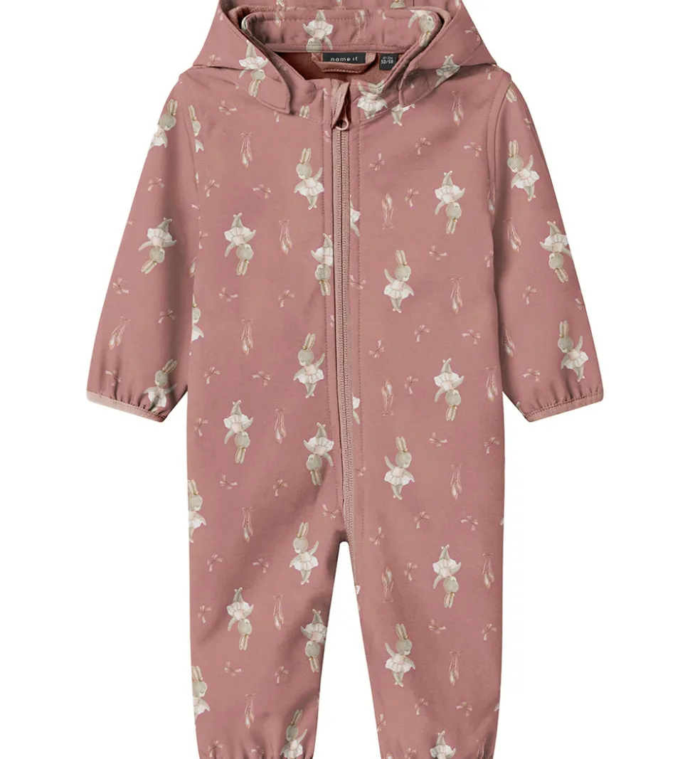 Name It Softshelldragt m. Fleece - NbnAlfa08 - Woodrose/BUNNY