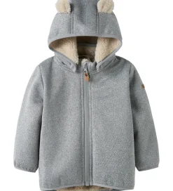 Name It Softshelljakke m. Fleece - NbnMada08 - Grey Melange m. Ø